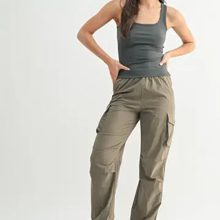 Square Neck Ribbed Tank Top