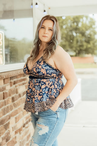 Mix Print V Neck Tank