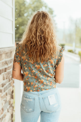 Floral Denim Vest