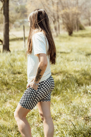 Rodeo Hippie -Checkered Biker Shorts