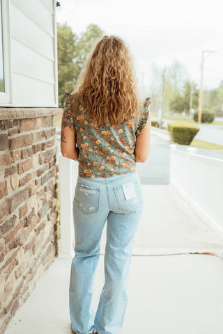 Floral Denim Vest