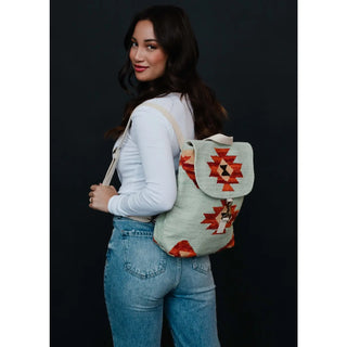 Mint & Multicolored Aztec Backpack