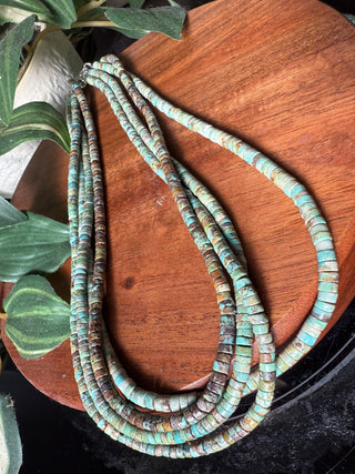 Earthy Turquoise Disk Stacker Necklace
