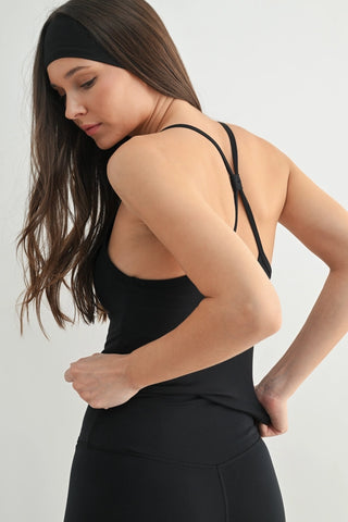 Longline Spaghetti Strap Active Tank Top