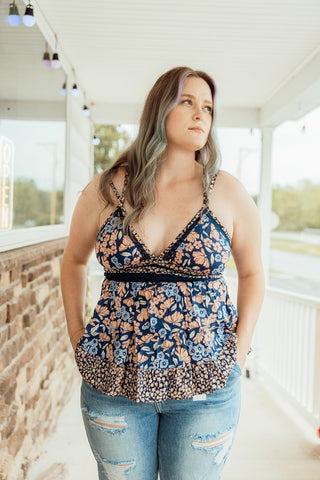 Mix Print V Neck Tank