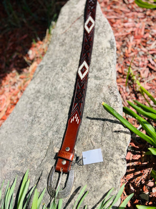Hooey Chotaw Roughy Tooled/ Laced Belt