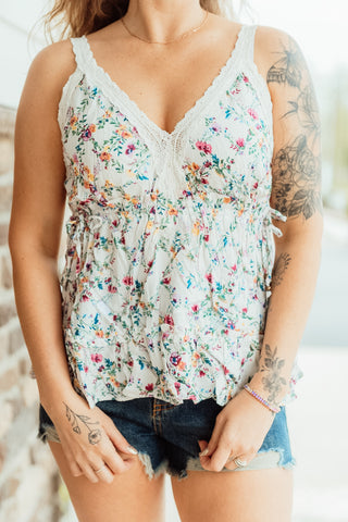Floral Side Ties Tank