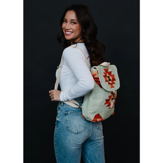 Mint & Multicolored Aztec Backpack