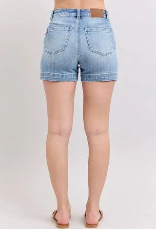 Judy Blue Mid Rise Trouser Shorts