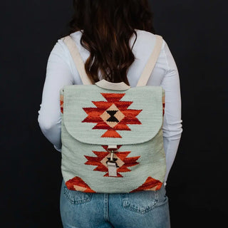 Mint & Multicolored Aztec Backpack