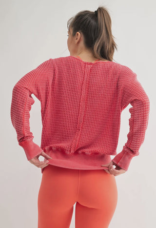 Mono B - Glazed Cherry Waffle Pullover