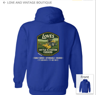 Love’s Cattle & Custom Farming Hoodies