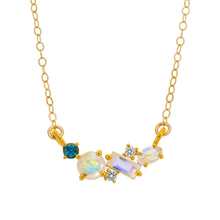 PRE ORDER! Rainbow Moonstone and Topaz Misty Skies Pendant