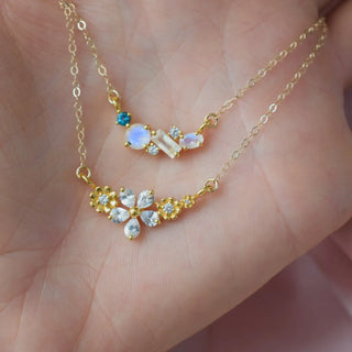 PRE ORDER! Rainbow Moonstone and Topaz Misty Skies Pendant