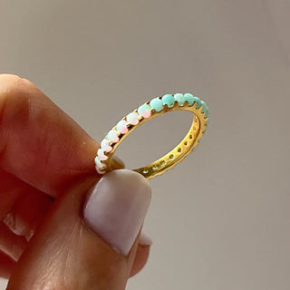 PRE ORDER!! Indecisive Opal & Amazonite Eternity Band