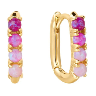 PRE ORDER!! Pink Opal Ombre Oblong Ella Hoops
