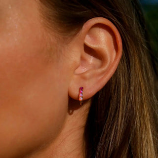 PRE ORDER!! Pink Opal Ombre Oblong Ella Hoops