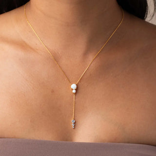 PRE ORDER!! Opal & Diamond Droplet Lariat