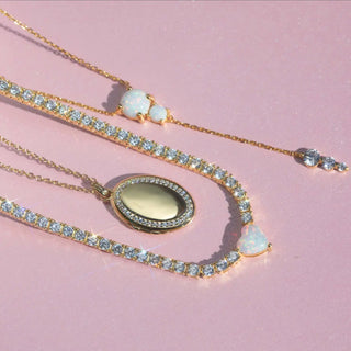 PRE ORDER!! Opal & Diamond Droplet Lariat