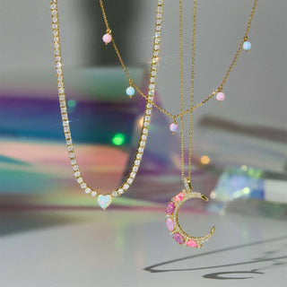 PRE ORDER!! Cotton Candy Opal Droplet Necklace
