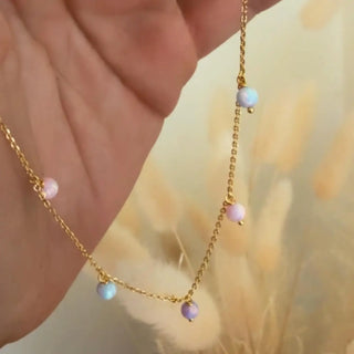 PRE ORDER!! Cotton Candy Opal Droplet Necklace