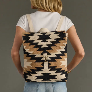 Cream, Black & Tan Western Backpack