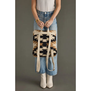Cream, Black & Tan Western Backpack