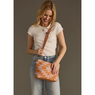 Orange & Light Pink Aztec Crossbody