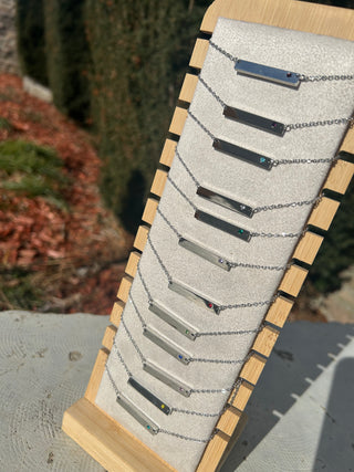 Custom BirthStone Bar Necklaces