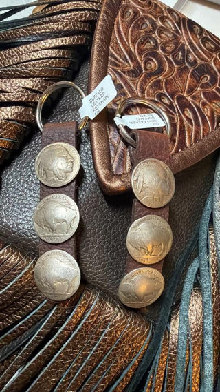 Buffalo coin leather Keychain