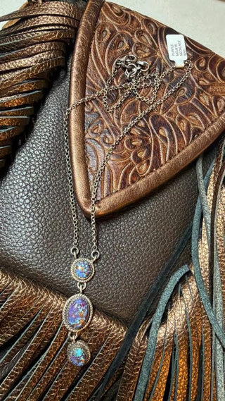 3 Stone Purple Mojave Necklace