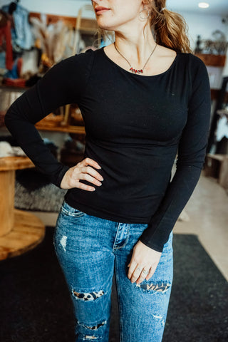 Barely There Boat Neck Micro-Ribbed Top