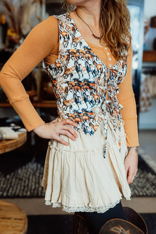 Buckaroo Front Tie Vest