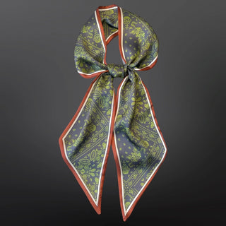 Western Paisley Bandana Print Twilly Satin Scarf