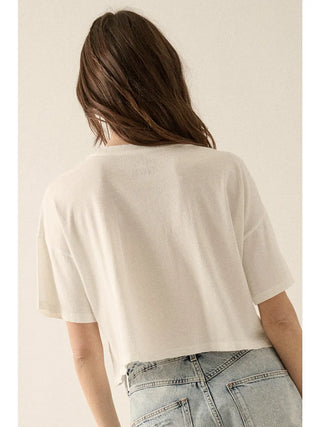 Watercolor Seahorse Cropped Graphic Tee
