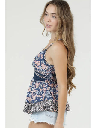 Mix Print V Neck Tank