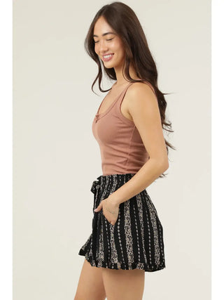 Printed Shorts with Ruffle Hem