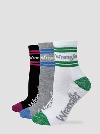 WRANGLER Womens Stripe Quarter Socks
