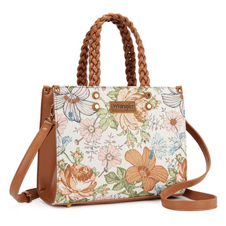 Wrangler Floral Print Braided Satchel Bag