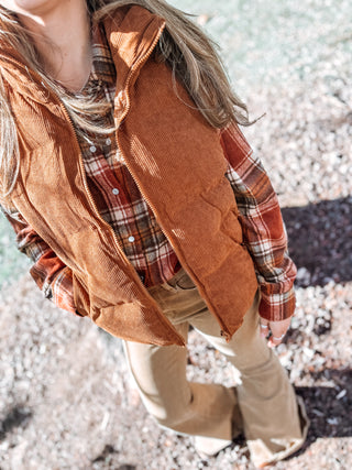 Corduroy Puffer Vest