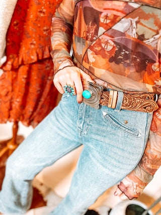 Hooey "Rogue" Tan w/Filigree Cutouts Belt