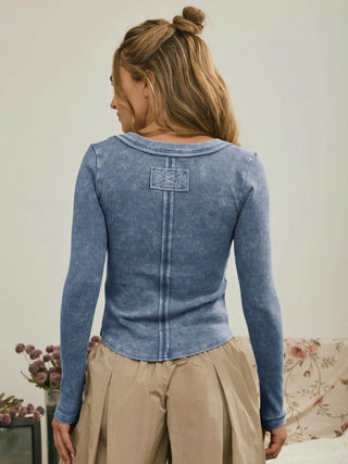 PRE ORDER Free Henley Knit Top