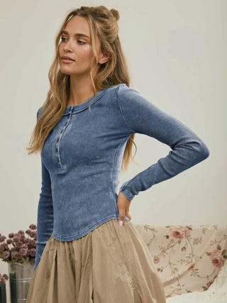 PRE ORDER Free Henley Knit Top