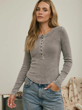 PRE ORDER Free Henley Knit Top
