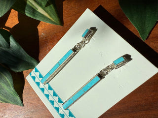 Kingsman Turquoise Zuni Bar Earrings