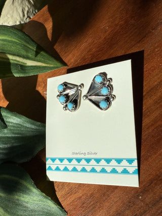 ButterFly Wings Zuni Kingsman Turquoise Studs