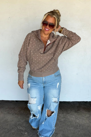 PREORDER- POLKA & STRIPE EASY DOES IT PULLOVER