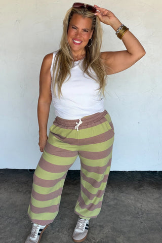 PREORDER- LILA STRIPE JOGGERS