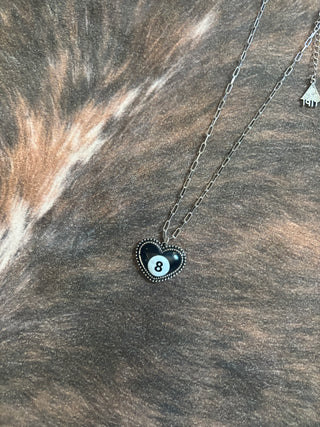8-ball heart necklace