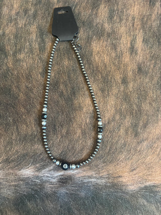 8-ball pearl necklace